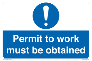 Permit to work must be obtained